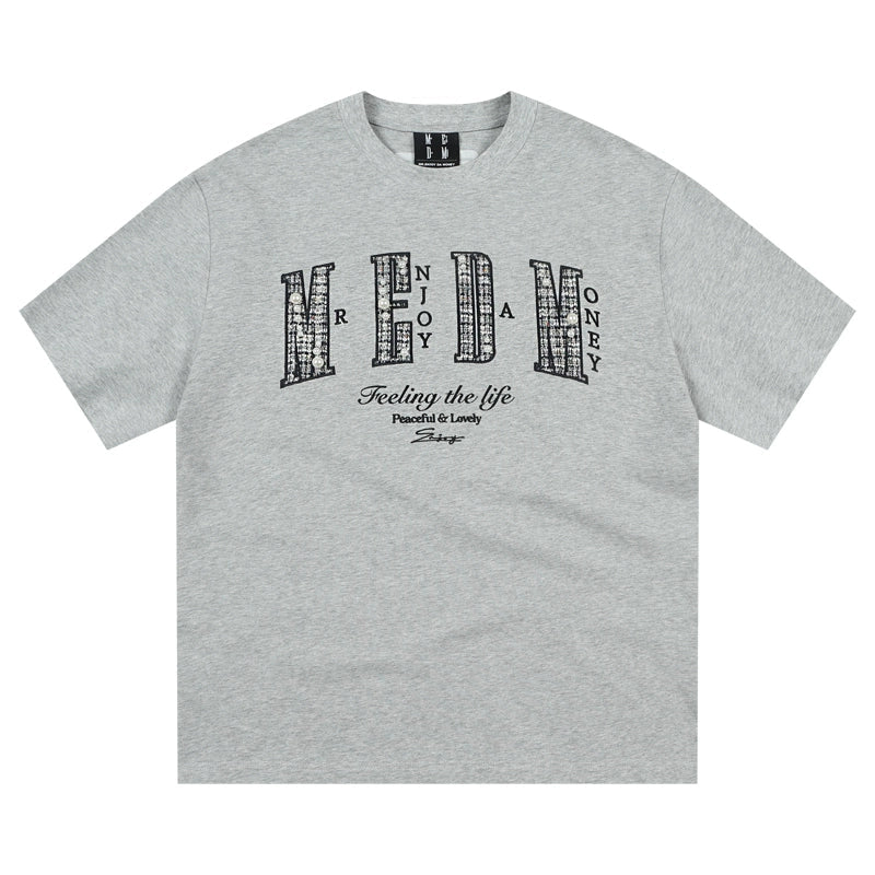 MEDM Patch Embroidered Pearl Tee