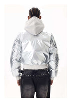 KARMANISTIC Embroidered Hooded Puffer Bomber Jacket