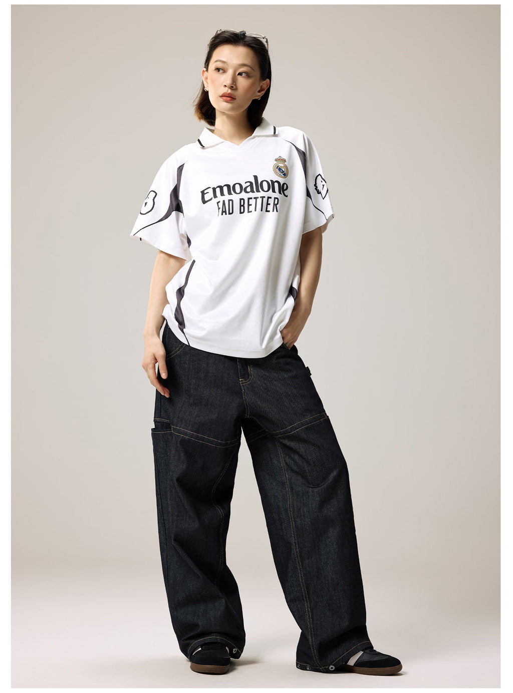 Remedy Emoalone Print Inspired Soccer Jersey Polo Shirt