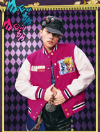 MEDM × JOJO Embroidered Patch Varsity Jacket