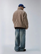 F2CE Long Fur Lined Suede Jacket
