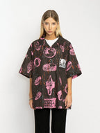 EMPTY REFERENCE Jewelry Full Printed Short Sleeve Shirt