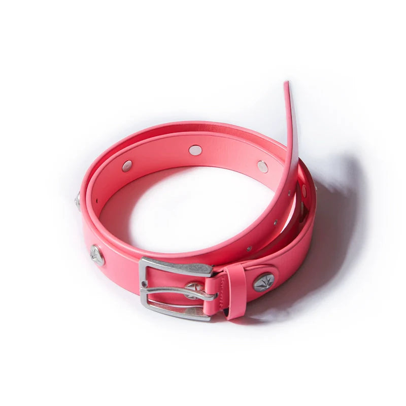 Remedy Neon Metal Studded Leather Belt