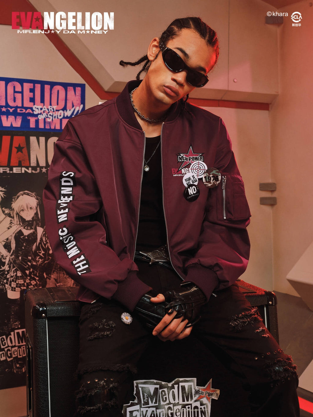 MEDM x EVA NEVER END Character Portraits MA-1 Bomber Jacket