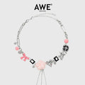 AWE Woven Flower Zirconia Chain Necklace
