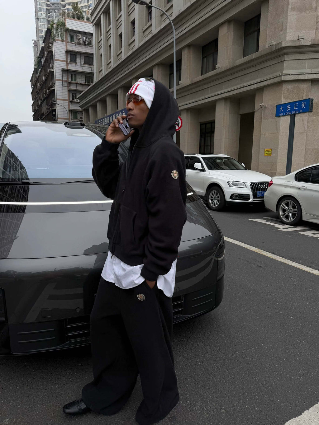 STEEPC Fleece Zip Up Hoodie and Sweatpants Set