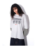 F3F Select Layered Stripe Long Sleeve Waffle Tee