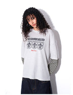 F3F Select Layered Stripe Long Sleeve Waffle Tee
