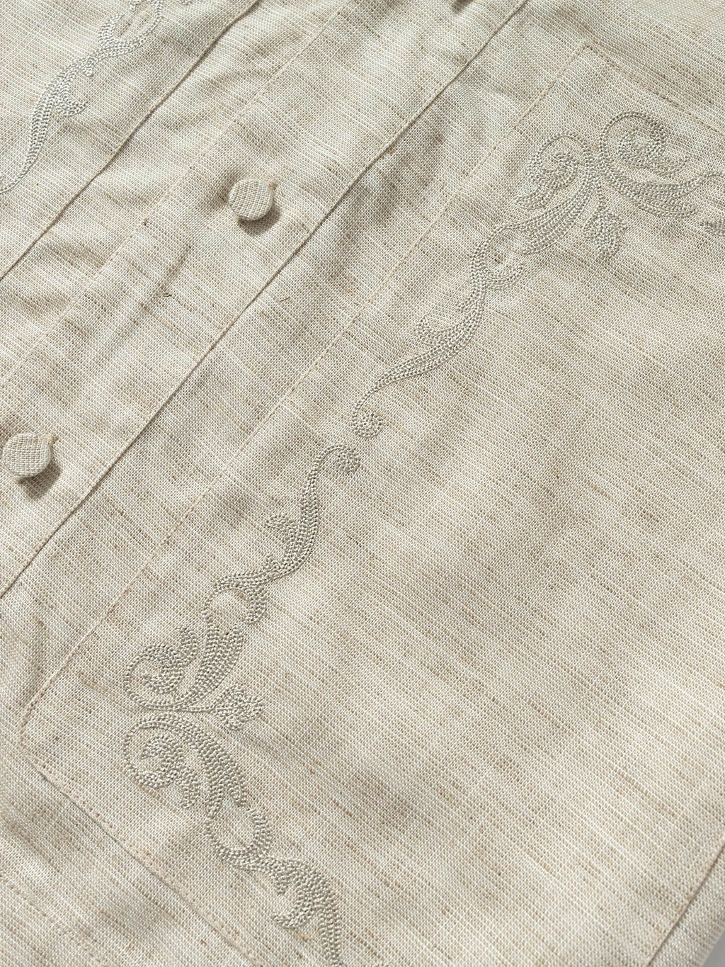 YADcrew Linen Blend Embroidered Short Sleeve Shirt