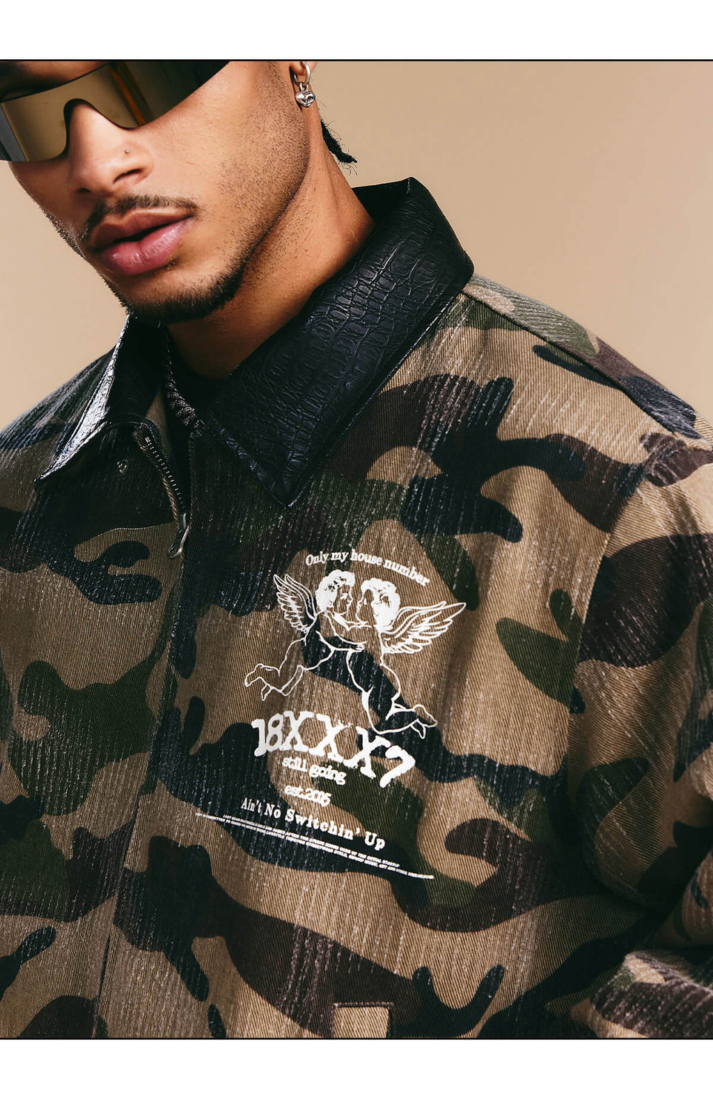 1807 18X7 Camouflage Print Detroit Jacket