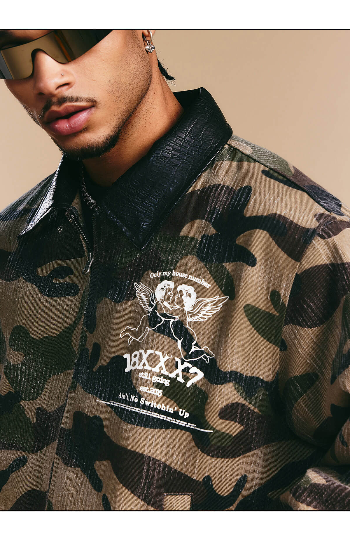 1807 18X7 Camouflage Print Detroit Jacket