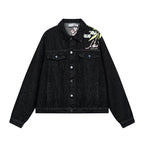 Harsh and Cruel Floral Embroidered Washed Denim Jacket
