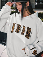 MEDM Leopard Faux Fur Layered Hoodie