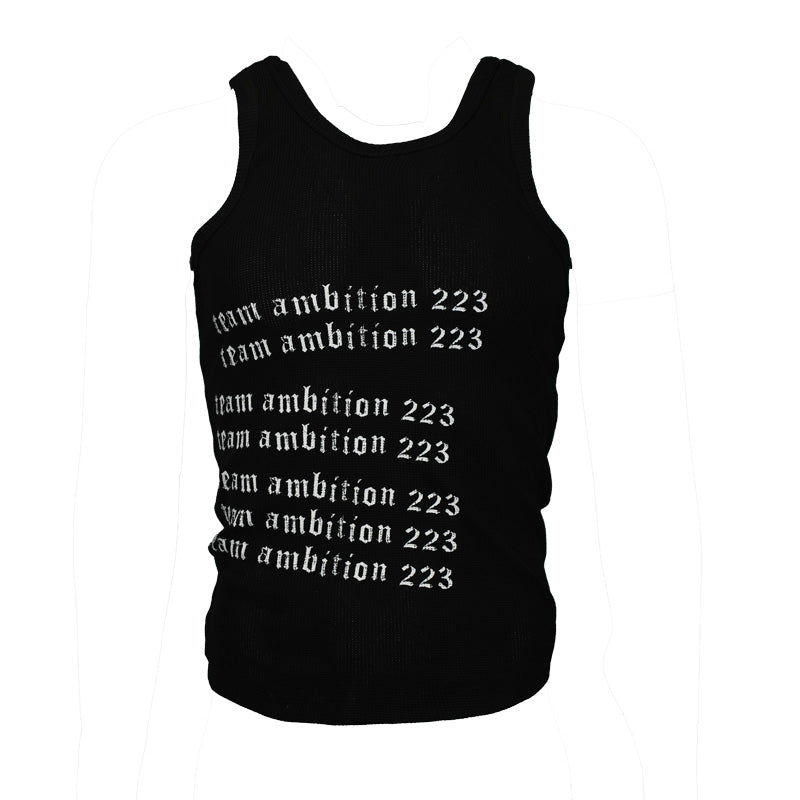 TGFCLUB 223 Print Stretch Waffle Tank Top