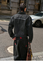 STEEPC Embossed Logo Denim Jacket