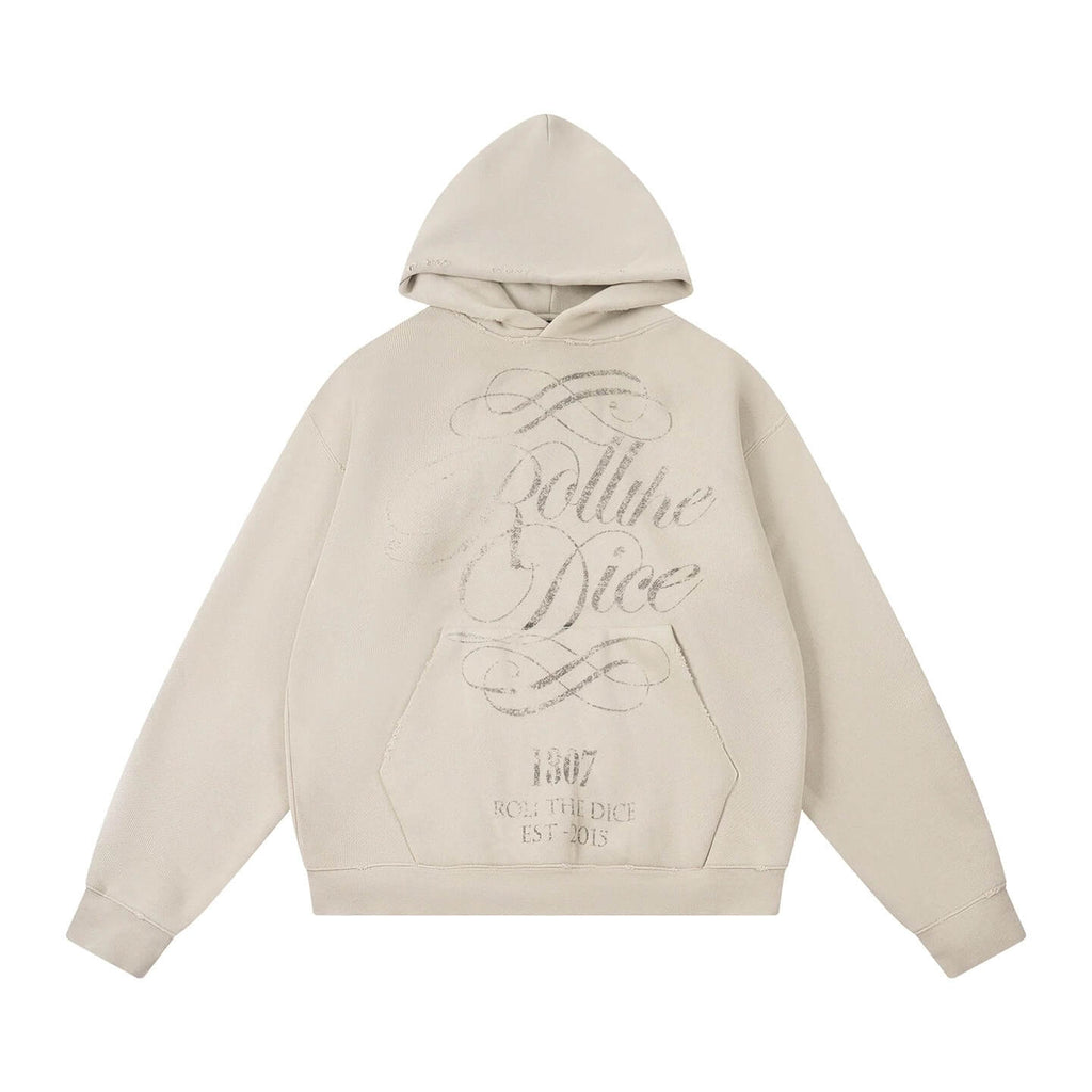 1807 ROLLTHEDICE Vintage Printed Distressed Hoodie
