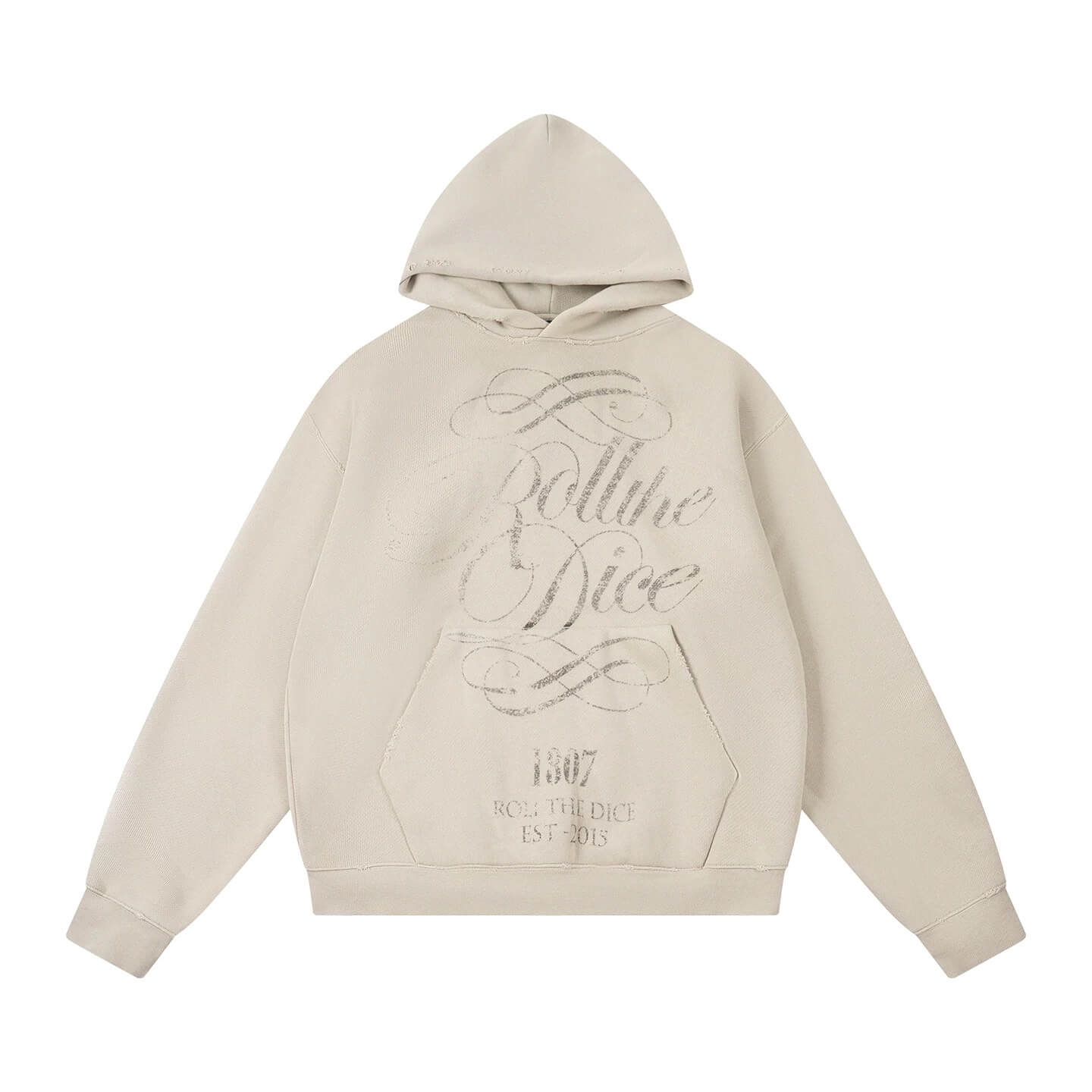 1807 ROLLTHEDICE Vintage Printed Distressed Hoodie