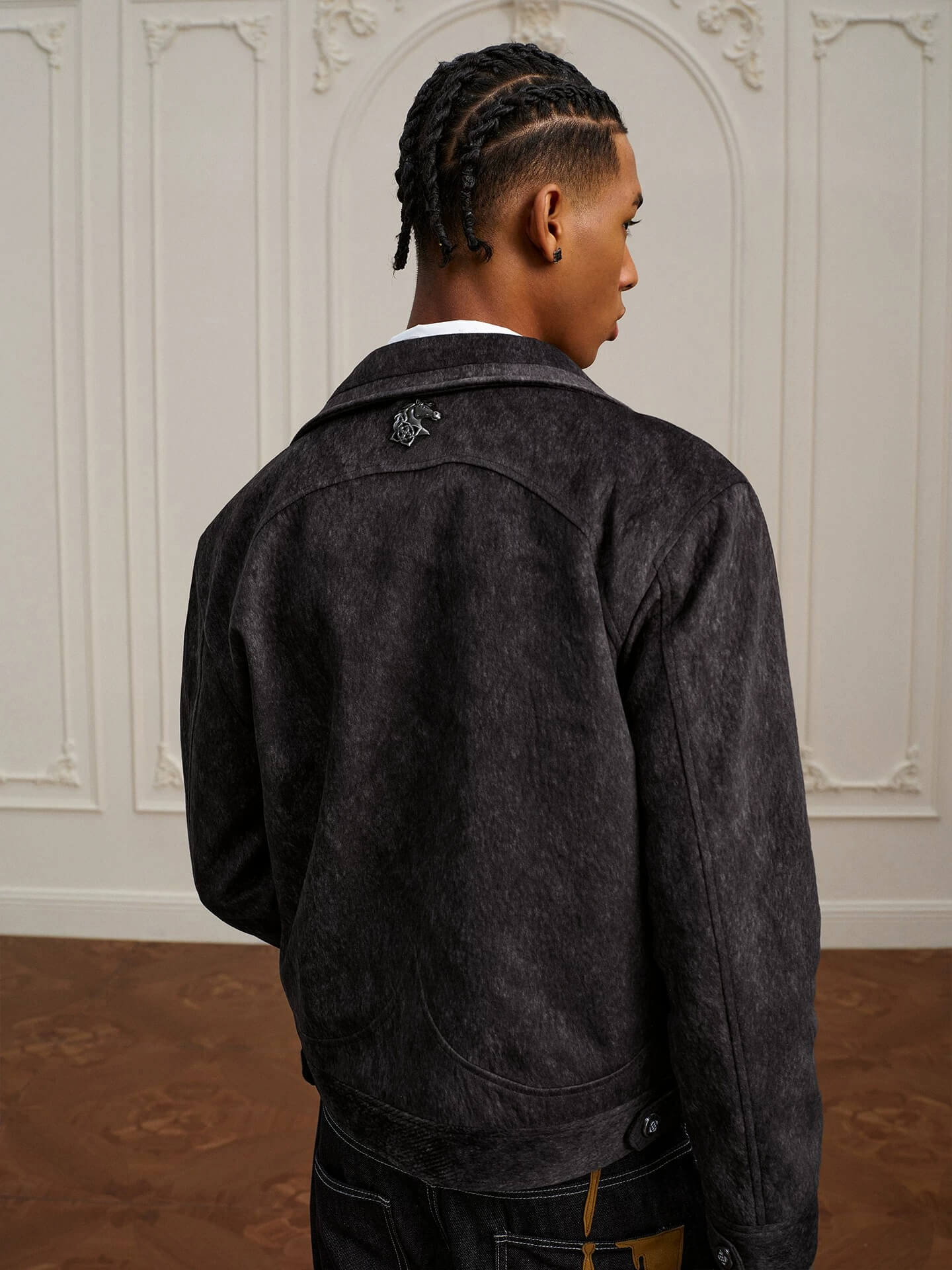 YADcrew Faux Horsehair Racing Jacket