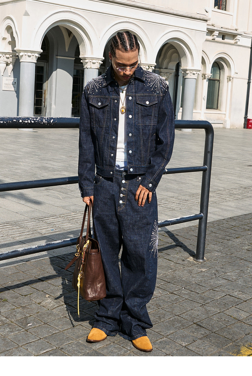 STEEPC Fireworks Rhinestone Denim Jacket