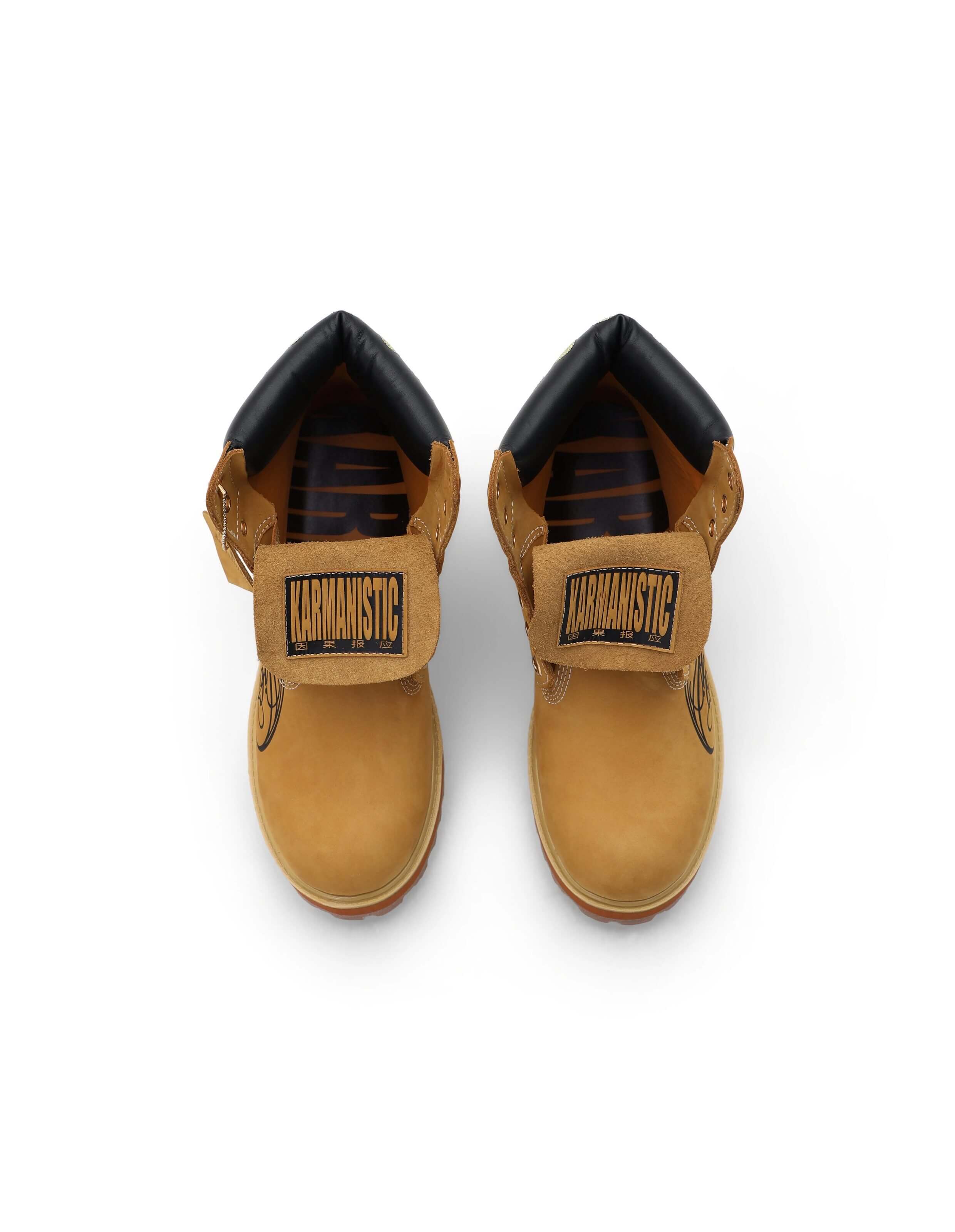 KARMANISTIC Nubuck Leather Embroidered Work Boots