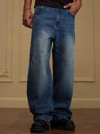 YADcrew Vintage Whiskered Washed Flared Jeans