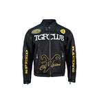 TGFCLUB Heavy Embroidery Racing Leather Jacket