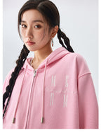 MEDM Basic Logo Embroidery Zip Up Hoodie