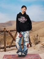 YADcrew Star Studs Logo Print Hoodie