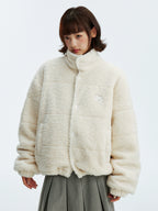 MEDM Plaid Trim Sherpa Short Jacket