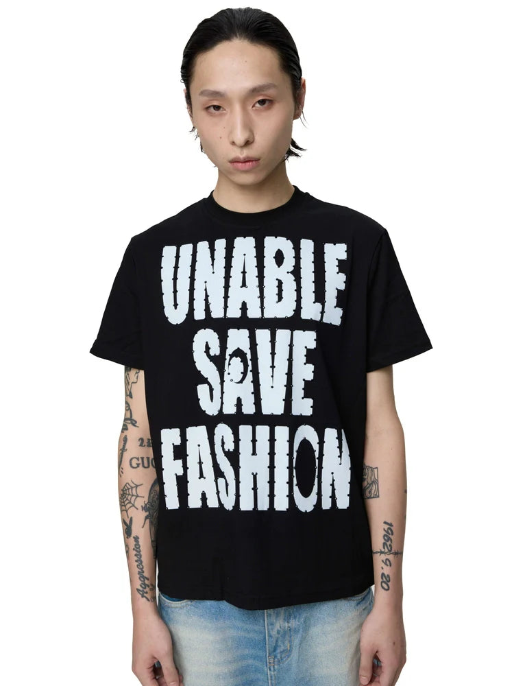 KARMANISTIC Rhinestone Slogan Print Tee