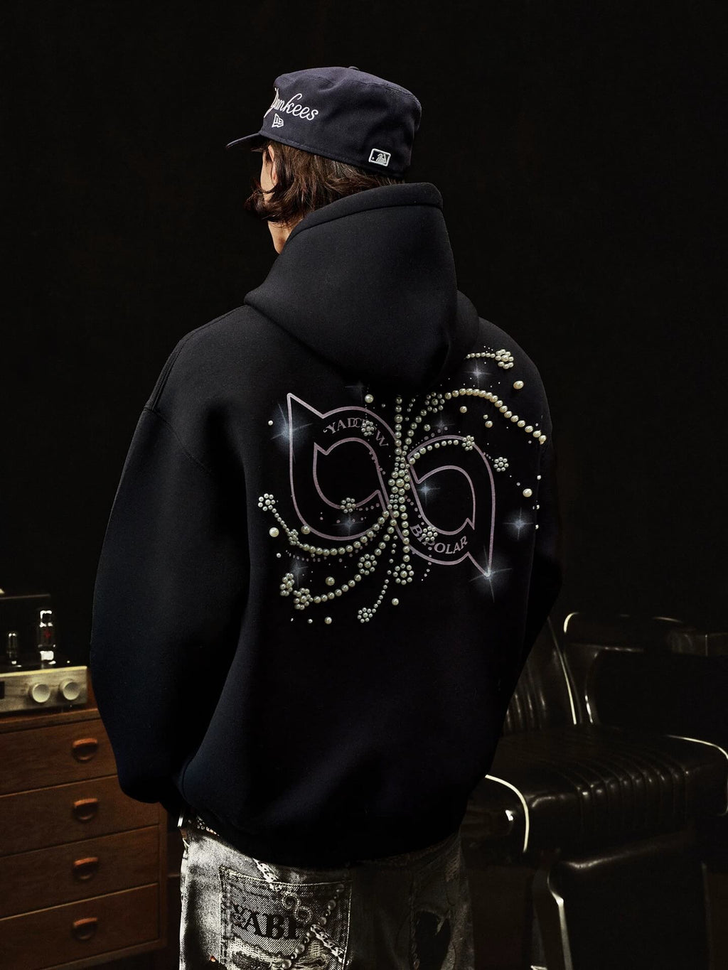 YADcrew x BIPOLAR Puzzle Pearl Embroidered Hoodie