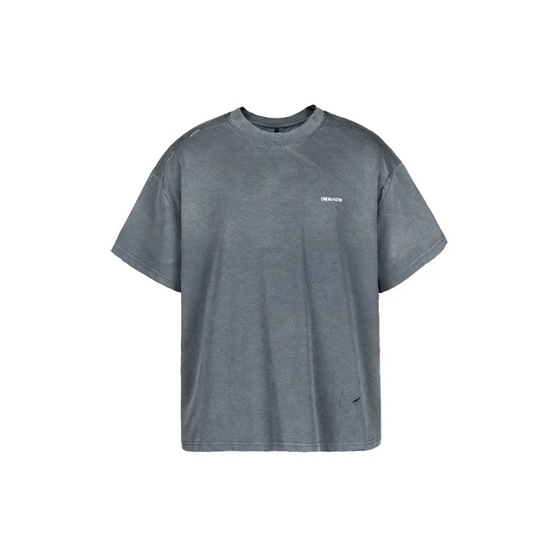 UNDERWATER Handmade Cut Distressed Dust Blue Tee