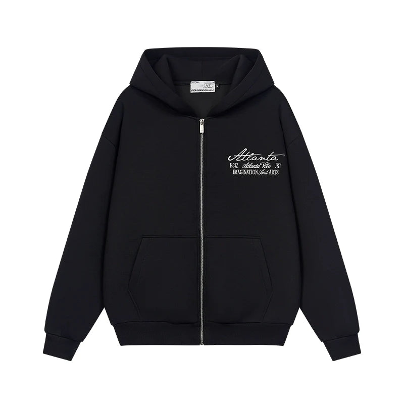 Harsh and Cruel Signature Pearl Embroidered Zip Up Hoodie