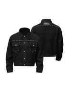 KARMANISTIC Diamond Studded Short Denim Jacket