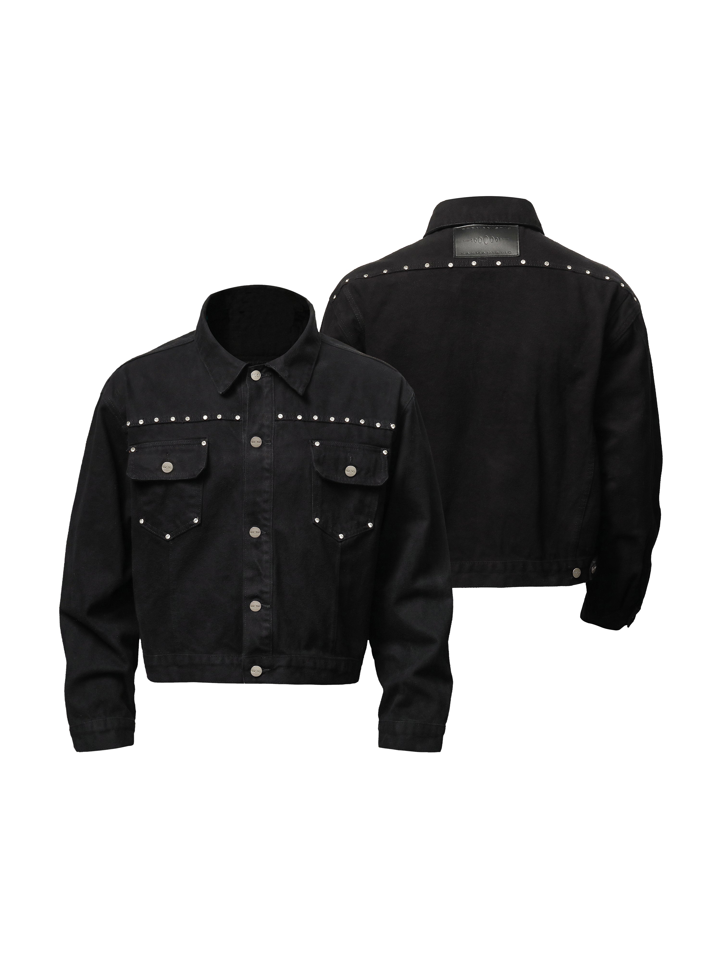 KARMANISTIC Diamond Studded Short Denim Jacket