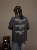 1807 Pegasus Stamped Distressed Long Sleeve Tee