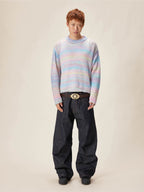 EVILKNIGHT(EK) Gradient Striped Knit Sweater