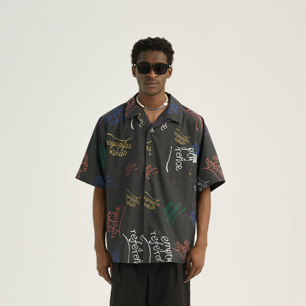EMPTY REFERENCE Colorful Logo  Short Sleeve Shirt