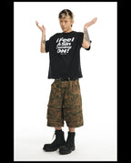 NOVACAM Vintage Letter Washed Black Stitch Tee
