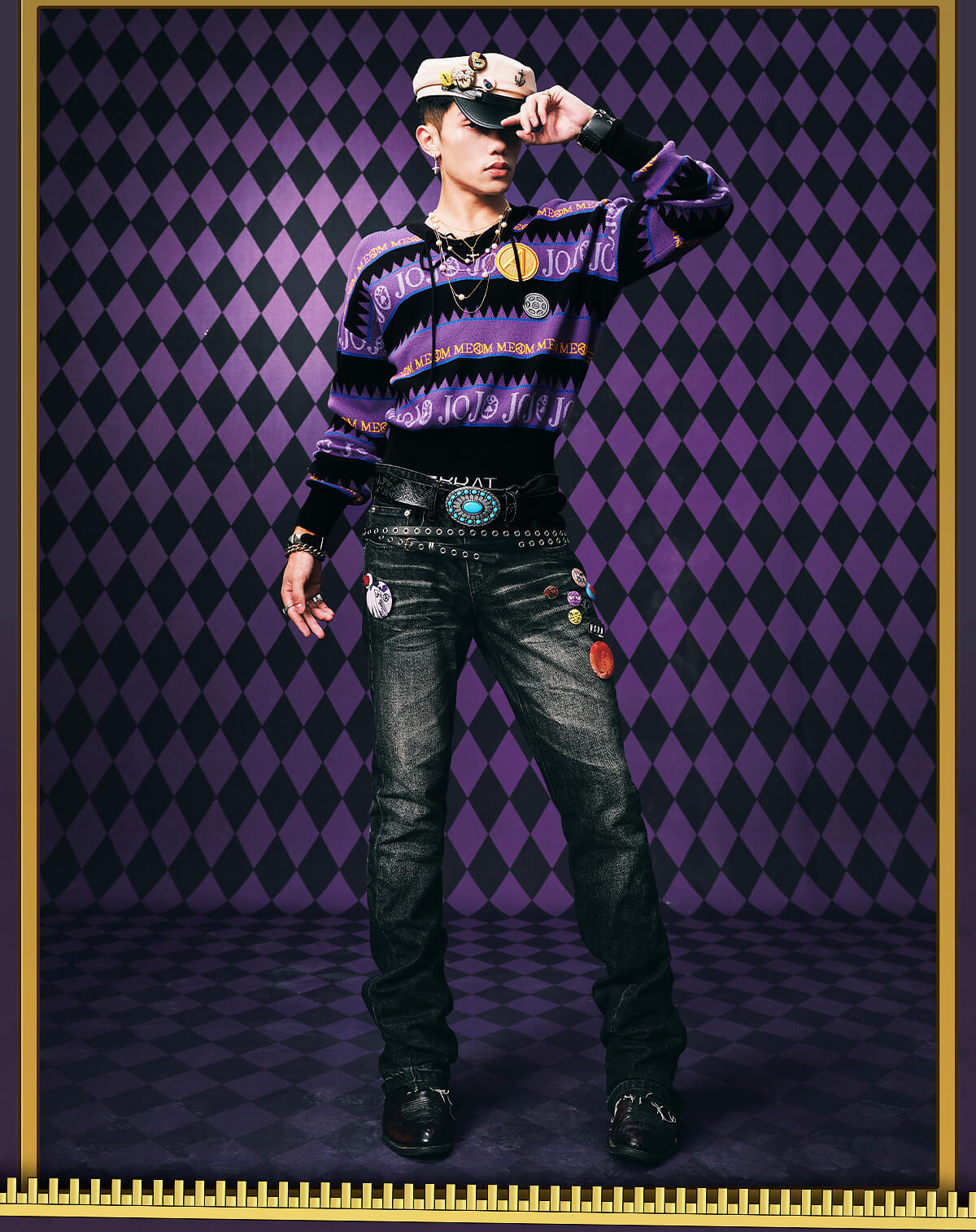 MEDM × JOJO Striped V Neck Knit Sweater