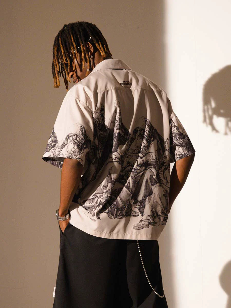 EMPTY REFERENCE Saint Son Print Short Sleeve Shirt