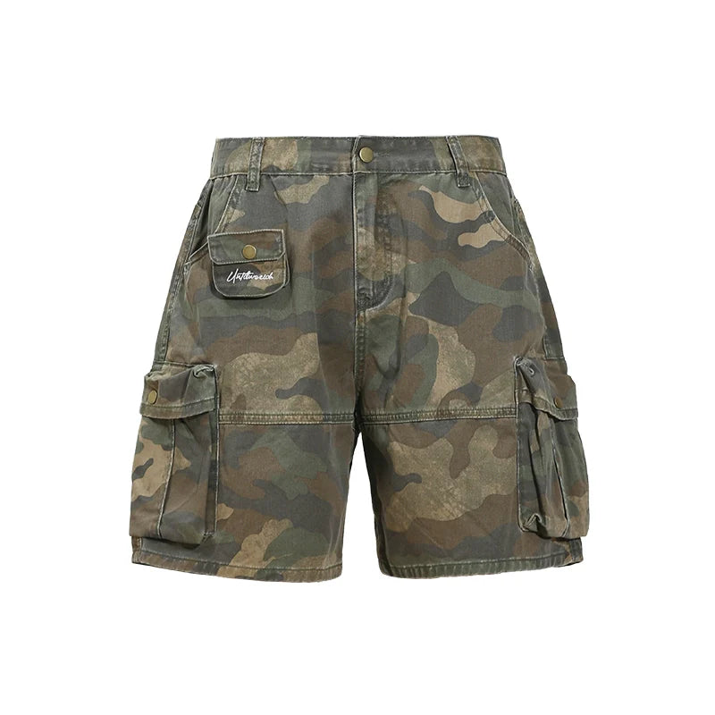 UNTILWERICH Camouflage Multi Pocket Work Cargo Shorts