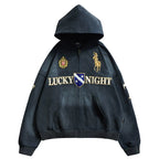 Remedy Washed Patch Embroidered Zip Up Hoodie