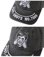 NOVACAM Washed Black Spoof Embroidery Dad Hat