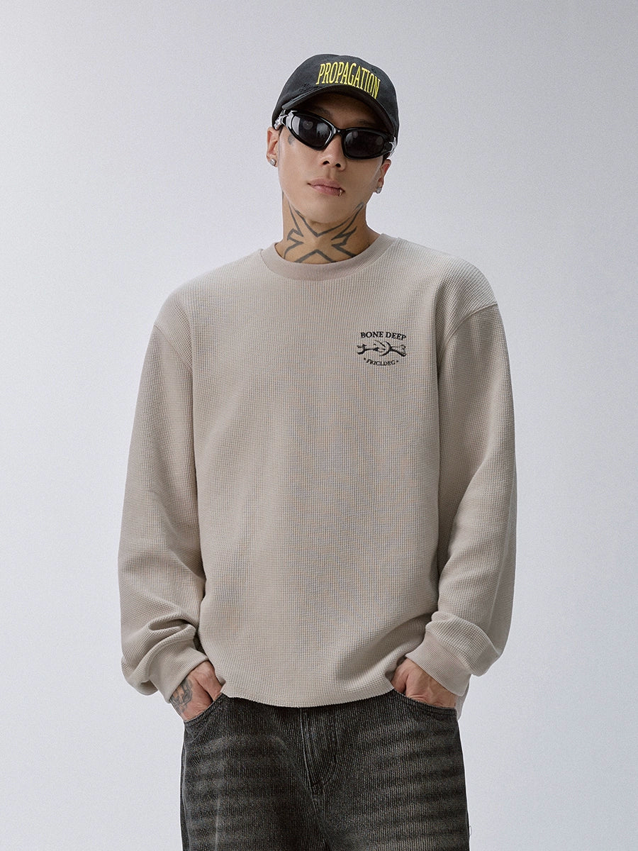 F2CE Bone Print Waffle Long Sleeve Tee
