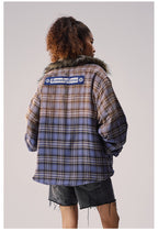 Remedy Gradient Plaid Quilted Lined Shirt Jacket