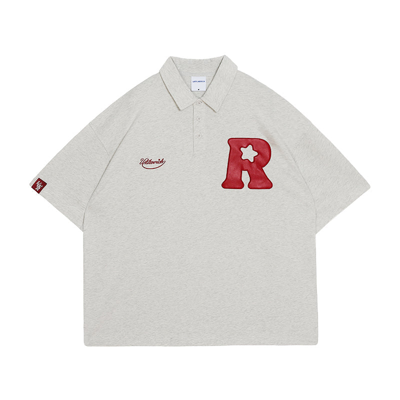 UNTILWERICH R Star Embroidery Short Sleeve Polo