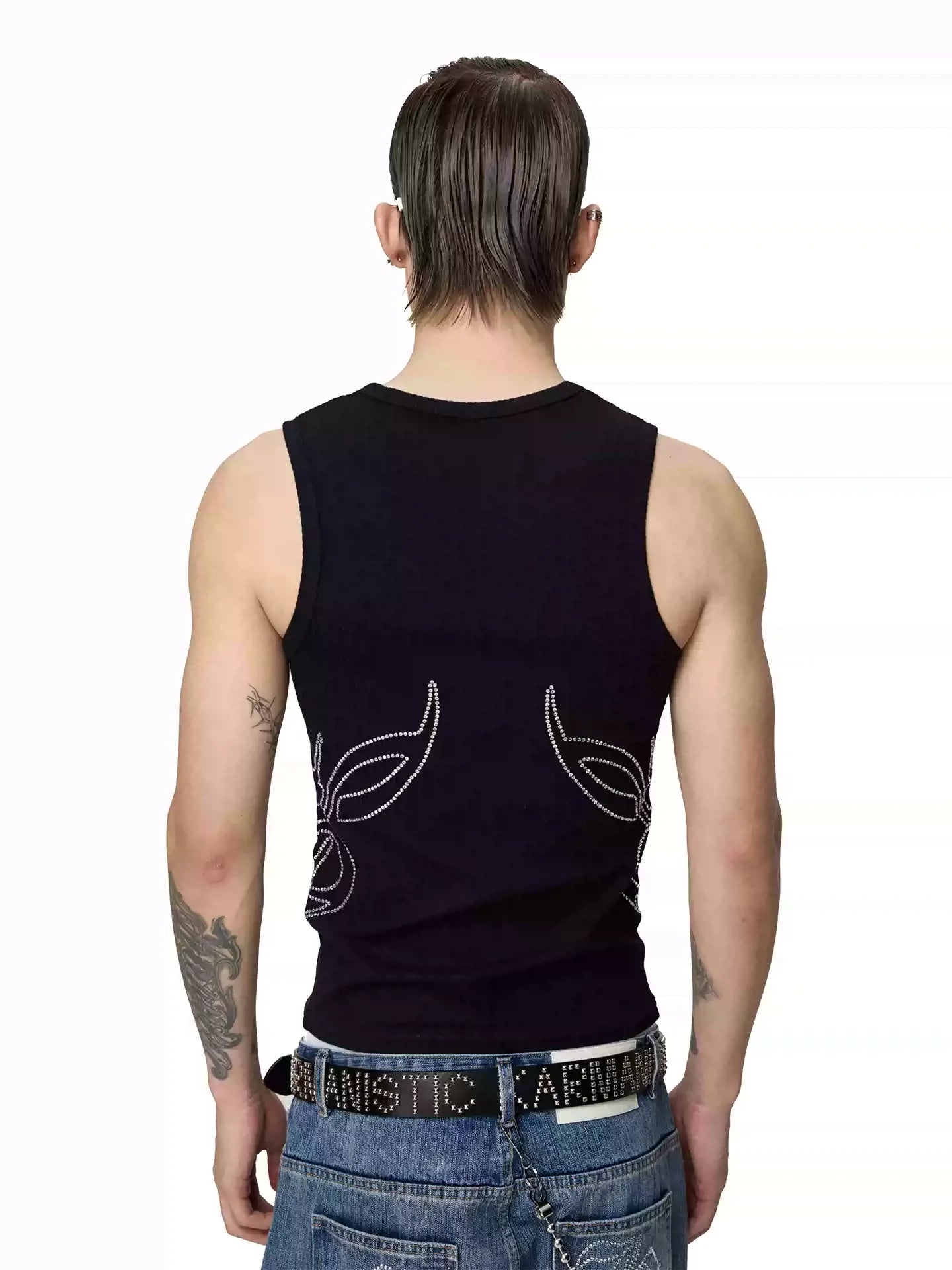 KARMANISTIC Rhinestone Embellished Tank Top