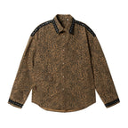 JHYQ Leopard Print Metal Studded Shirt Jacket