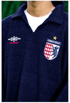 Remedy Number Patch Embroidered Polo Knit Sweater